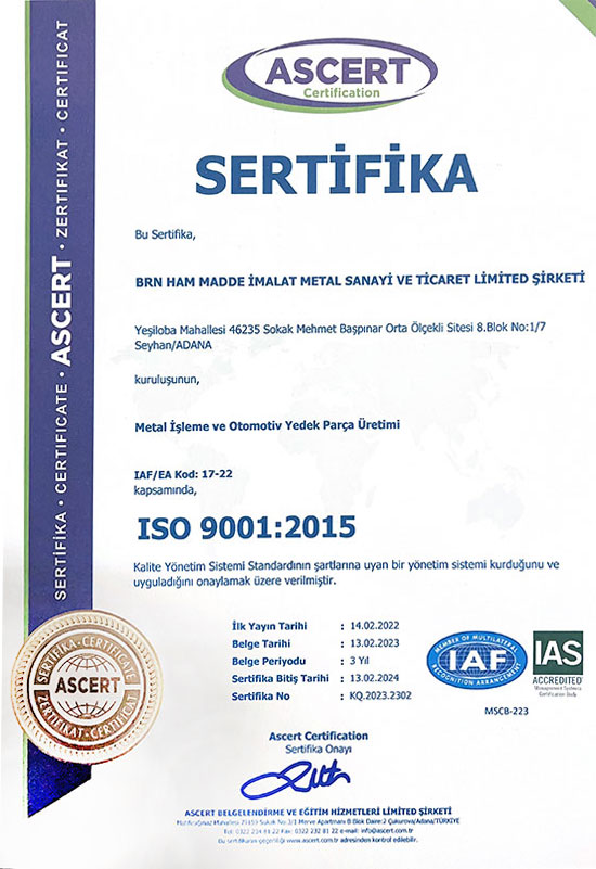 Brn Metal İso 9001